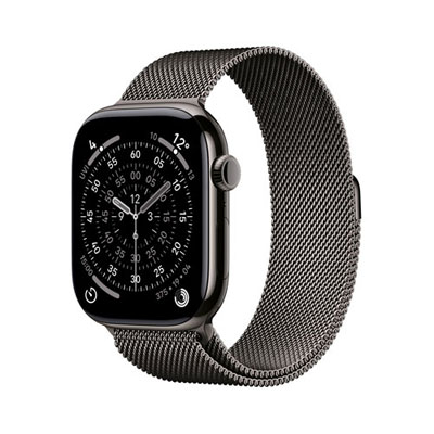 TELUS Apple Watch Series 11 (GPS + Cellular) 46mm Slate Titanium Case with Slate Milanese Loop - Small/Medium - Monthly Financing