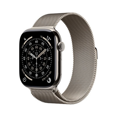 Freedom Mobile Apple Watch Series 11 (GPS + Cellular) 46mm Natural Titanium Case with Natural Milanese Loop - Medium/Large - Monthly Tab Payment