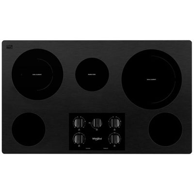 Open Box - Whirlpool 36" 5-Element Electric Cooktop (WCE77US6HB) - Black - Perfect Condition