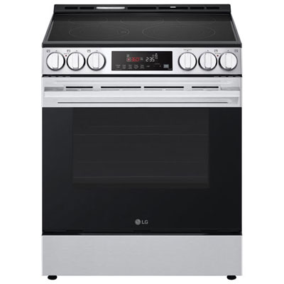 Boîte Ouverte - Cuisinière Électrique Encastrable 5 Éléments Avec Ventilateur À Convection Et Friture À L'air 6,3 Pi³ 30 Po De Lg - Acier Inoxydable Noir - Parfait État