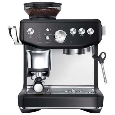 Refurbished (Good) - Breville Barista Express Impress Espresso Machine w/Frother&Coffee Grinder - Black Truffle - Remanufactured by Breville