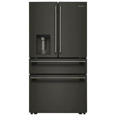 KitchenAid 36" 28.7 Cu. Ft. French Door Refrigerator w/ Water & Ice Dispenser (KRMF436SBE) - Black Ore Great Features