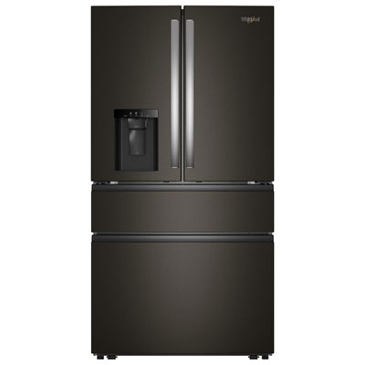 Whirlpool 36" 28.9 Cu. Ft. French Door Refrigerator w/ Water & Ice Dispenser (WRMF3636SV) - Print Resist Black SS Love the drawers