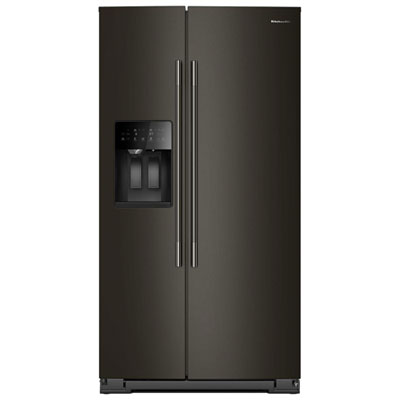 Réfrigérateur À Congélateur Juxtaposé 20,9 Pi³ 36 Po Avec Distributeur D'eau Et De Glaçons De Kitchenaid (Krsc536Rbe) - Minerai Noir