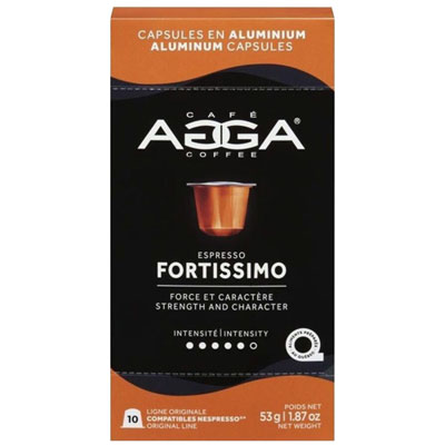 Agga Espresso Fortissimo 1.87oz Dark Roast Aluminium Capsules - 10 Counts