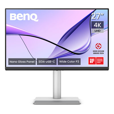 Moniteur Del Ips Ultra Hd 4K 60 Hz Gàg 5 Ms 27 Po Nano Gloss De Benq Pour Macbook (Ma270Up) - Argenté