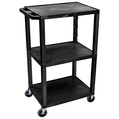 "Luxor Tuffy 42"" Multi-Purpose Utility Cart (UCPL1) - 3 Shelves - Black"