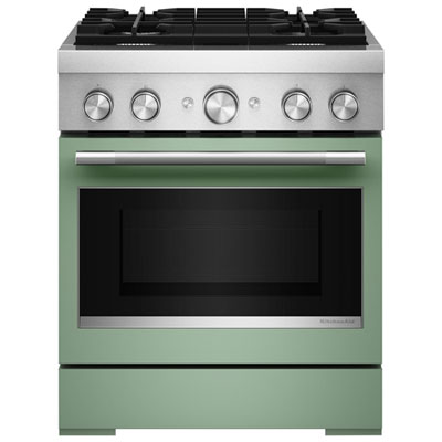 "KitchenAid 30"" 4.1 Cu. Ft. True Convection Free-Standing 4-Burner Dual Fuel Range (KFDS930SDC) - Cardamom"