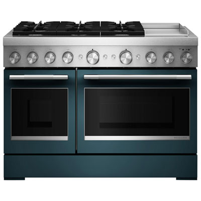 "KitchenAid 48"" 6.3 Cu Ft True Convection Free-Standing 6-Burner Dual Fuel Range w/ Electric Griddle (KFDD948SAG) -Agave"