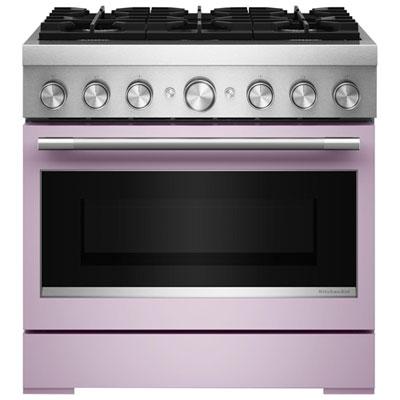 KitchenAid 36" 5.1 Cu. Ft. True Convection Free-Standing 6-Burner Dual Fuel Range (KFDS936SWF) - Wildflower