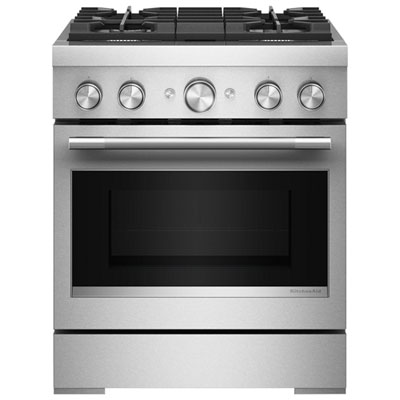 "KitchenAid 30"" 4.1 Cu. Ft. True Convection Free-Standing 4-Burner Dual Fuel Range (KFDS930SSS) - Stainless Steel"