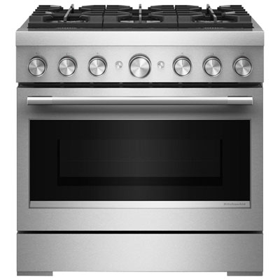 "KitchenAid 36"" 5.1 Cu. Ft. True Convection Free-Standing 6-Burner Dual Fuel Range (KFDS936SSS) - Stainless Steel"
