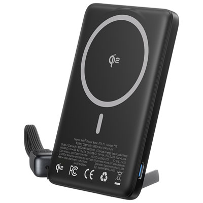 Chargeur Portable Ultramince Usb-C Pd 20 W 5000 Mah Magpro D'iniu Avec Chargement Qi2 Sans Fil Et Magsafe - Noir Love it