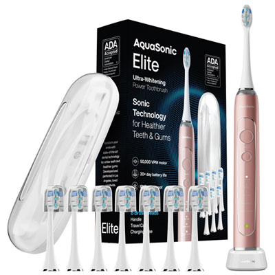 Brosse À Dents Électrique Intelligente Elite D'aquasonic - Rose Doré I love this AquaSonic Elite - Advanced Ultra Whitening Rechargeable Toothbrush Set