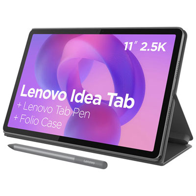 Open Box - Lenovo Idea Tab 11" 128GB Android 15 Tablet w/MediaTek Dimensity 6300 8-Core Processor w/Case - Luna Grey