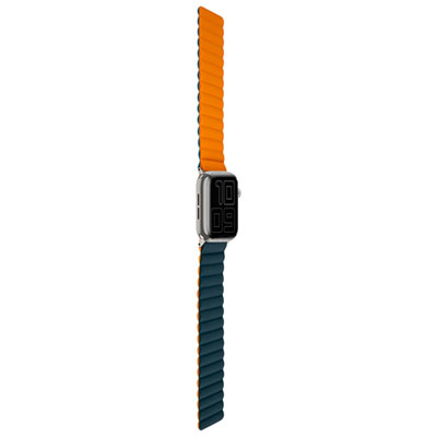 Bracelet En Silicone Vibrance Link De Logiix Pour Apple Watch 42 Mm/44 Mm/45 Mm/49 Mm/se/ultra - Bleu Marine/orange