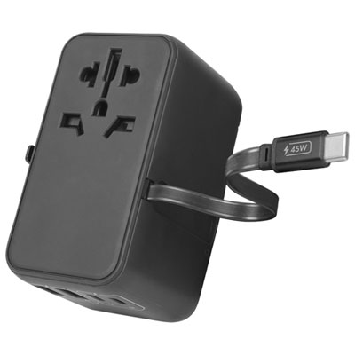 Adaptateur De Voyage 45 W World Traveler Xl De Logiix - Noir