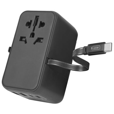 Adaptateur De Voyage 65 W World Traveler Xl De Logiix - Noir