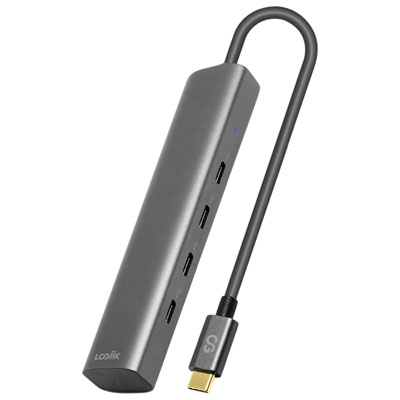 LOGiiX 4-Port USB-C Slim Hub (LGX-13894) - Graphite Grey