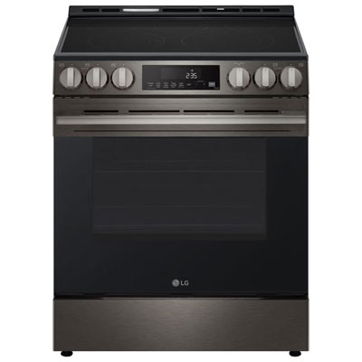 "Open Box - LG 30"" 6.3 Cu Ft Fan Convection 5-Element Slide-In Electric Air Fry Range (LSEL6333ZE) -Black Stainless -Perfect Condition"