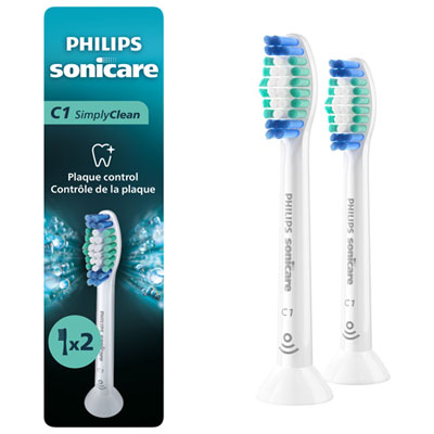 Philips Sonicare C1 SimplyClean Replacement Brush Head (HX6012/77) - 2-Pack