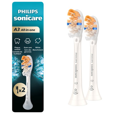 Philips Sonicare A3 Premium All-in-one Replacement Brush Head (HX9092/77) - 2-Pack Great tooth brush!