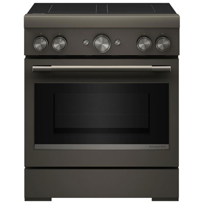 KitchenAid 30" 4.1 Cu. Ft. True Convection Freestanding Induction Air Fry Range (KFIS930SBE) - Black Ore