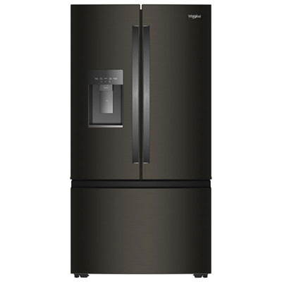 "Whirlpool 36"" 23.4 Cu. Ft. French Door Refrigerator with Water & Ice Dispenser (WRFC7036RV) - Black Stainless Steel"