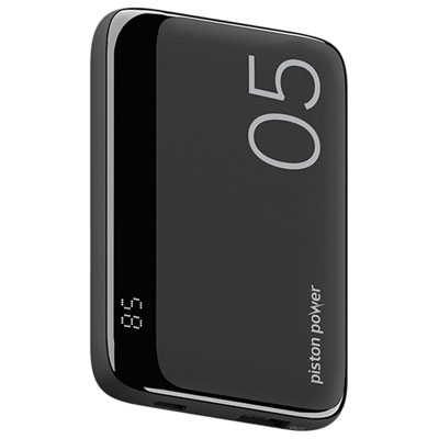 LOGiiX Vibrance Piston Power 5000 mAh USB-C/USB-A Power Bank - Black