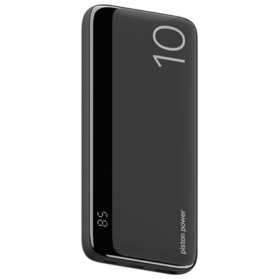Chargeur Portable Usb-C Double/usb-A De 10 000 Mah Vibrance Piston Power De Logiix - Noir