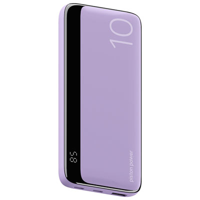 Chargeur Portable Usb-C Double/usb-A De 10 000 Mah Vibrance Piston Power De Logiix - Lavande