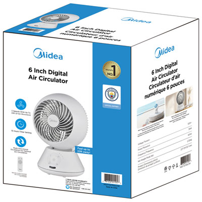 Midea TurboBreeze Digital Air Circulator Table Fan - 6" - Grey The Best Table Fan