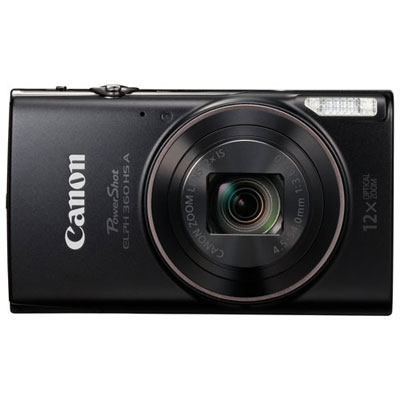 Open Box - Canon PowerShot ELPH 360 HS A Wi-Fi 20.2 MP 12x Optical Zoom Digital Camera -