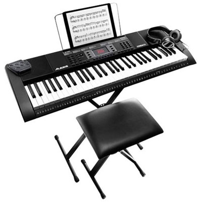 Boîte Ouverte - Clavier Électrique 61 Touches Coda Mk4 D'alesis Avec Banc, Support, Écouteurs Et Pédale Forte - Noir