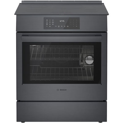 "Open Box - Bosch 30"" 4.6 Cu. Ft. True Convection Slide-In Induction Range (HII8047C) - Black Stainless - Scratch & Dent"