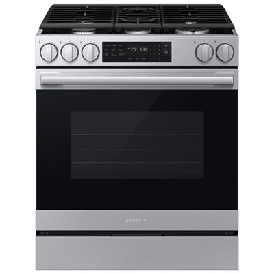 Samsung 30" 6.0 Cu. Ft. True Convection 5-Burner Slide-In Gas Range (NSG80H60SRAA) - Stainless Steel Great