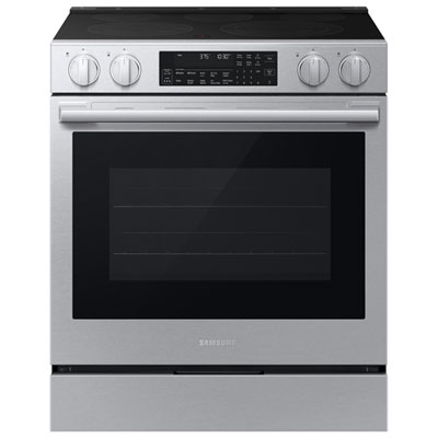 Samsung BESPOKE 30" 6.3 Cu. Ft. True Convection Smooth Top Slide-In Electric Range (NSE90H63SRAC) - Stainless Steel
