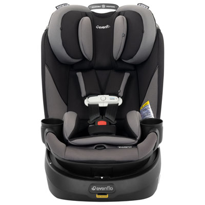 Evenflo Gold Revolve360 Slim Rotational 2-in-1 Convertible Booster Car Seat with SensorSafe - Obsidian Black