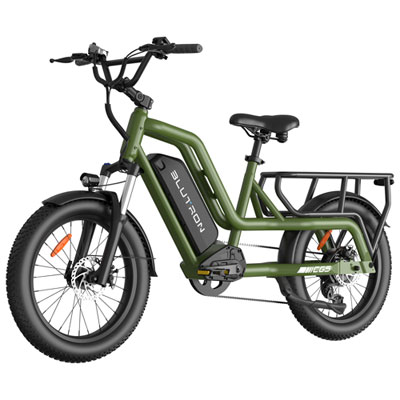 Blutron SCG5 Cargo Electric Bike (500W Motor / 90km Battery Range / 32km/h Top Speed) - Olive Green