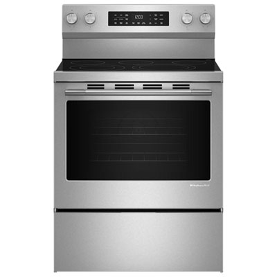 KitchenAid 30" 5.3 Cu. Ft. Convection Freestanding Electric Range (YKFES330TPS) - Stainless Steel