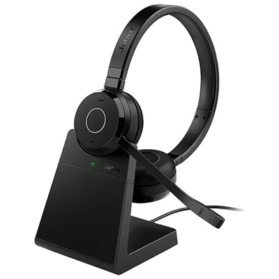 Jabra Evolve 65 TE On-Ear Noise Cancelling Bluetooth Stereo Headset with Microphone - Black