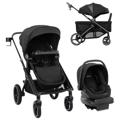 Evenflo Transformer Modular Travel System with LiteMax NXT Infant Car Seat - Black