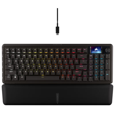 Clavier De Jeu Mécanique Linéaire Rétroéclairé Sans Fil Vanguard 96 De Corsair First look: I love that it has a screen and it makes me think of the keyboards my brother and I had in