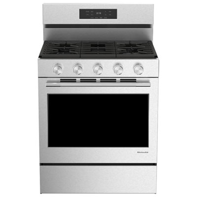 KitchenAid 30" 5.0 Cu. Ft. True Convection 5-Burner Free-Standing Gas Range (KFGS330TPS) - Stainless Steel