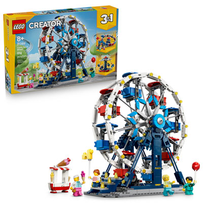 LEGO Creator: 3-in-1 Iconic Ferris Wheel - 916 Pieces (31389) lego set its easy enough to build you can make several items out of it can be a little rickety but great