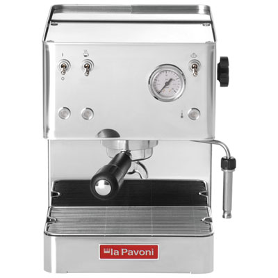 La Pavoni Casa Bar Steel Manual Espresso Machine with Frother - Stainless Steel