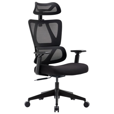 Chaise De Bureau Ergonomique Haut De Gamme En Filet À Dossier Haut De Tygerclaw - Noir
