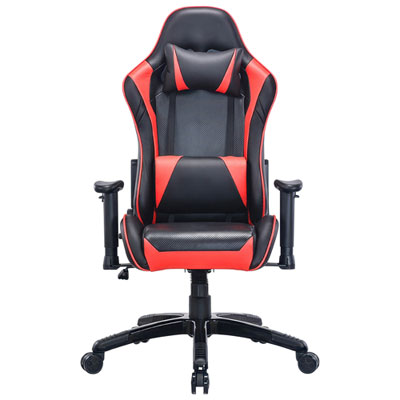 TygerClaw Ergonomic High-Back Faux Leather Gaming Chair - Red