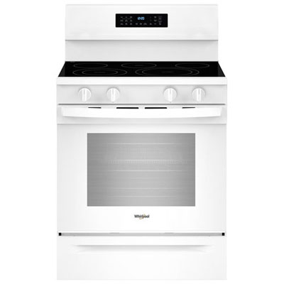 "Open Box - Whirlpool 30"" 5.3 Cu Ft True Convection 5-Element Freestanding Electric Air Fry Range (YWFES7030SW) -White -Scratch & Dent"