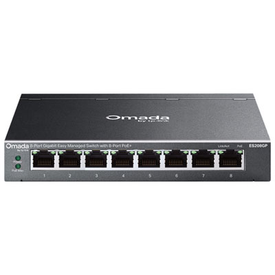 TP-Link Omada 8-Port Gigabit Easy Managed Switch with 8-Port PoE+ (ES208GP)